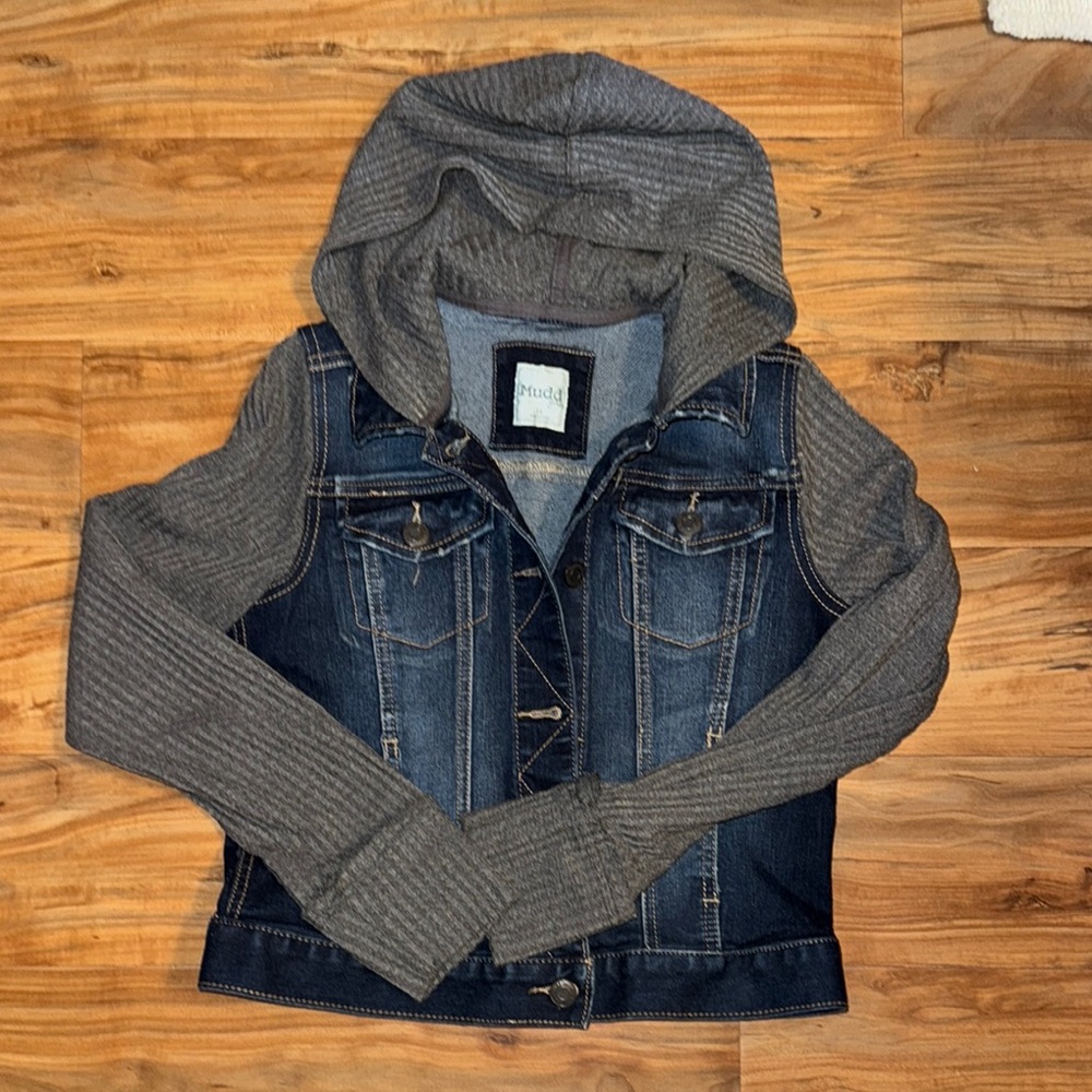 Mudd Girls Denim Jacket with Brown Accents